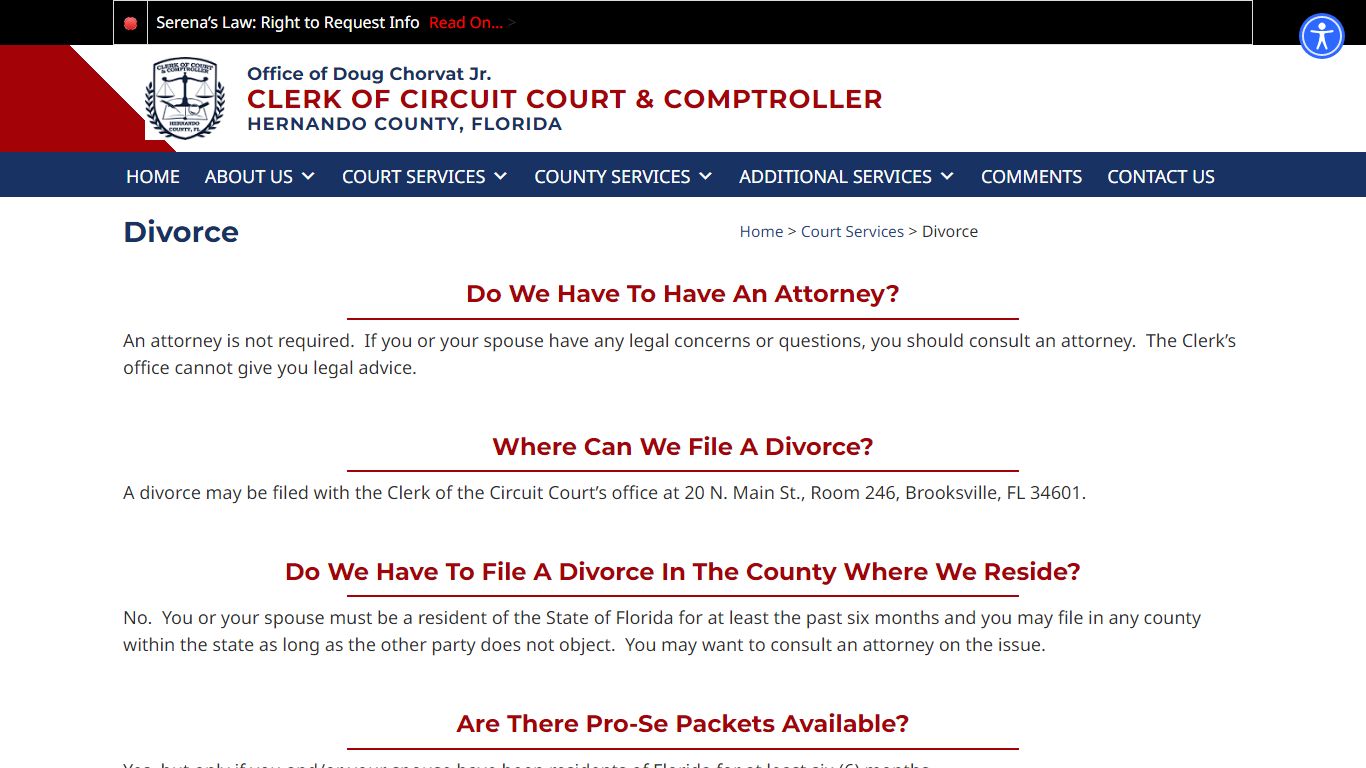 Divorce – Hernando County Clerk of Circuit Court & Comptroller